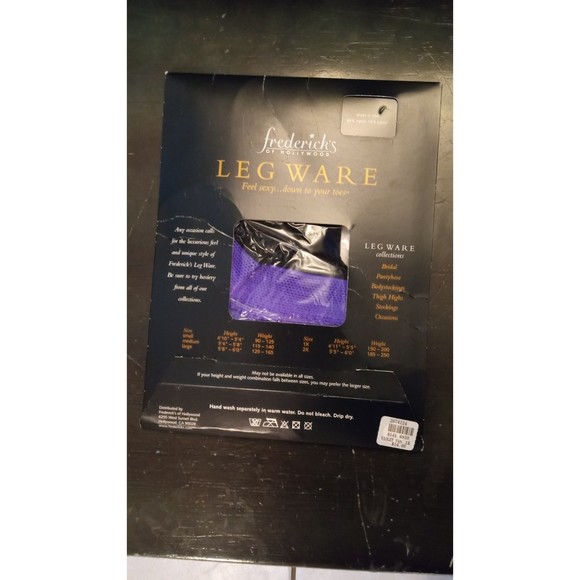 NWT Fredricks thigh high Black violet legwear - Picture 2 of 2